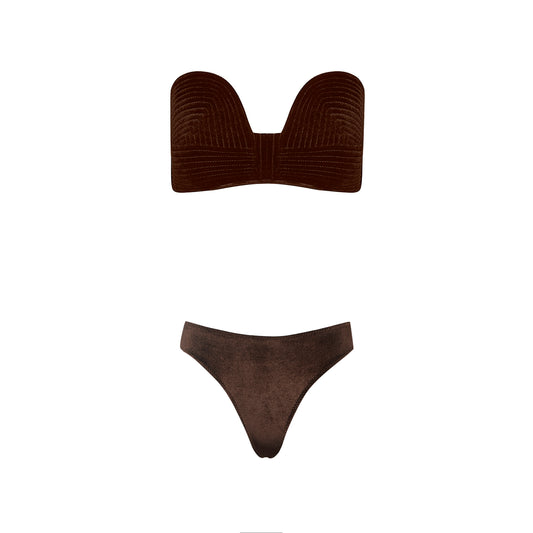 BIKINI ANA BROWN VELVET